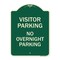 Signmission Visitor Parking Visitor Parking No Overnight Parking Heavy-Gauge Alum Sign, 24" x 18", G-1824-22726 A-DES-G-1824-22726 - alternate 1